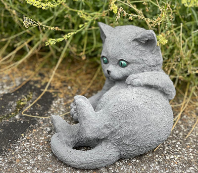 Stone and Style Steinfigur Katze Russisch Blau frostfest Steinguss