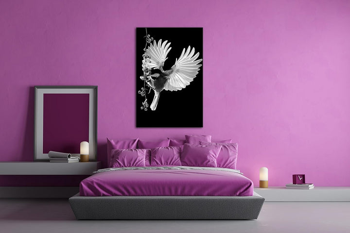 deyoli Dark traumhafter Vogel mit ausgestreckten Flügeln Effekt: Schwarz/Weiss Format: 80x60 als Lei