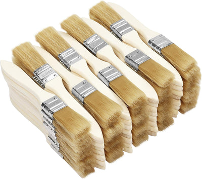 Kurtzy Pinselset (72 STK) - 2,54 cm Profi Malerpinsel mit Holzgriff, Pinsel Set für Farben, Lack, Be