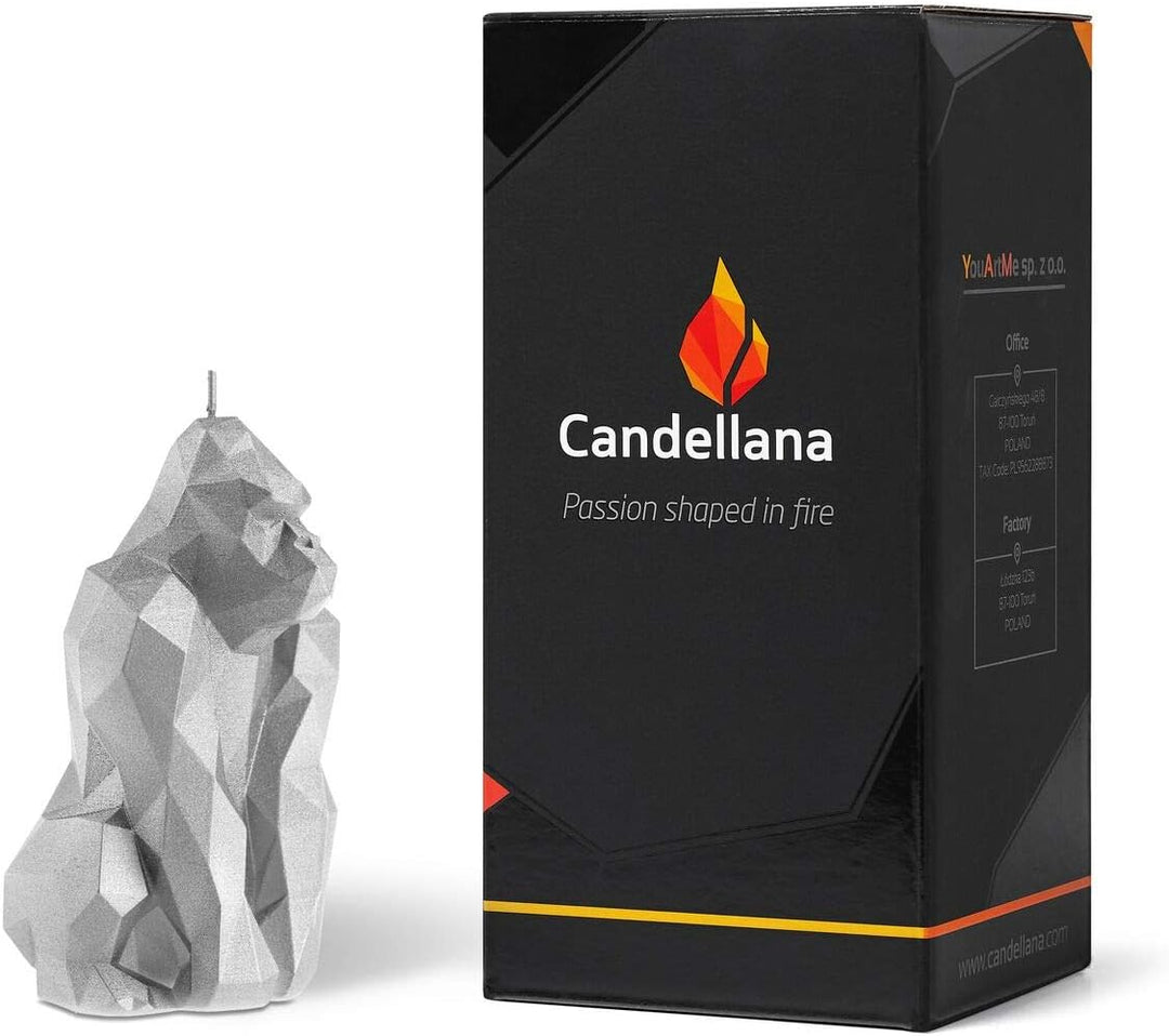 Candellana Handmade Gorilla Low-Poly Kerze Geschenk- Lustig - Dekorative Kerze - Home Décor - Gesche