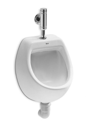 VBChome Urinal Zulauf Oben + Spülventil + Siphon Weiss Modern Hochwertig Keramik Pinkelbecken senkre