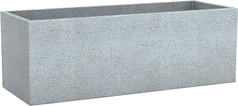 Scheurich C-Cube Long, Pflanzgefäss aus Kunststoff, Stony Grey, 80 cm lang, 29 cm breit, 27 cm hoch,