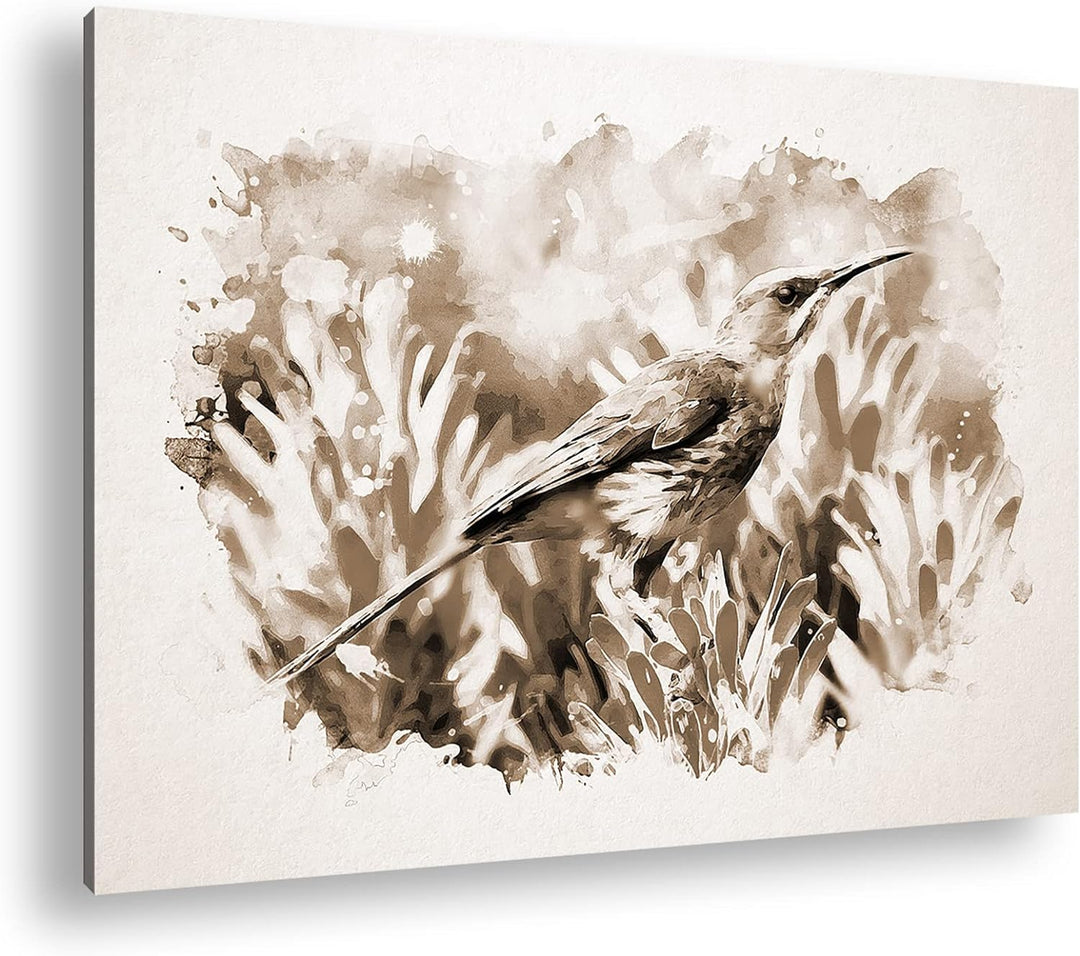 deyoli Illustration eines Vogels Format: 80x60 Effekt: Sepia als Leinwandbild, Motiv fertig gerahmt