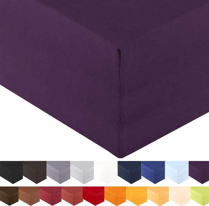 aqua-textil Royal XL Spannbettlaken Boxspringbett Wasserbett 200x220-220x240 cm lila 210g/qm Jersey