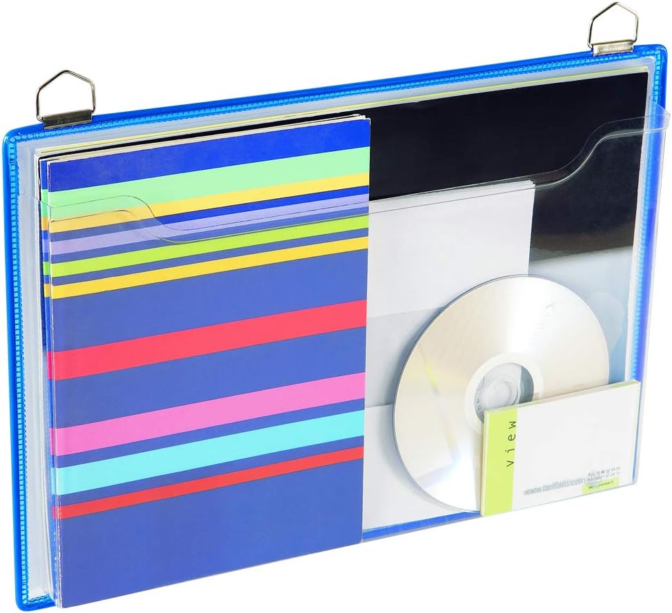Hängender Deckel tarifold DIN A4 Metallring Querformat Packung mit 5 Einheiten Farbe blau