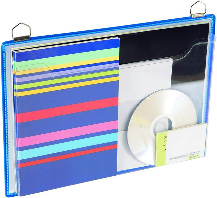 Hängender Deckel tarifold DIN A4 Metallring Querformat Packung mit 5 Einheiten Farbe blau