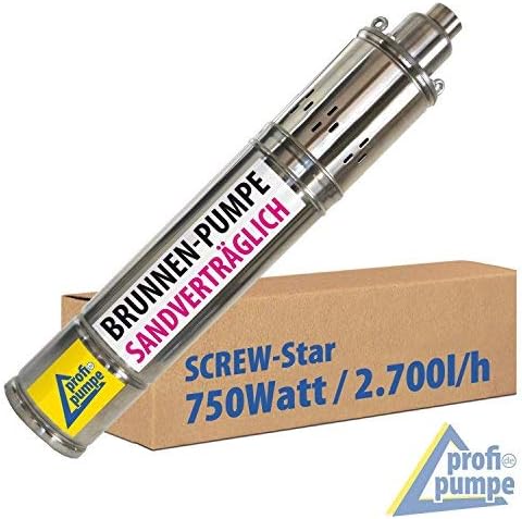 BRUNNENPUMPE - HAUSWASSERWERK - SANDVERTRÄGLICHE TIEFBRUNNENPUMPE 4" 750Watt TAUCHPUMPE SCREW-Star 7