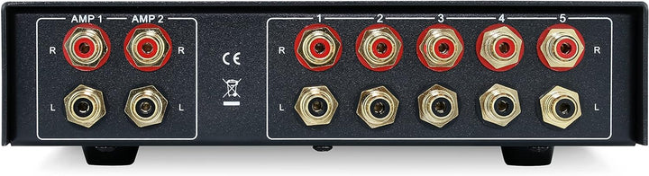 Dynavox AUX-S PRO, Eingangs-Erweiterungs-Umschalter mit 5 Cinch-Eingängen, Anschlüsse für Zwei Stere