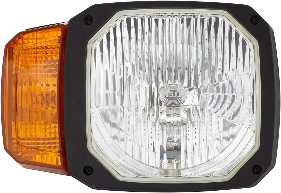 HELLA - Halogen-Hauptscheinwerfer - 12V - Einbau - Lichtscheibenfarbe: gelb - Stecker: DEUTSCH Steck