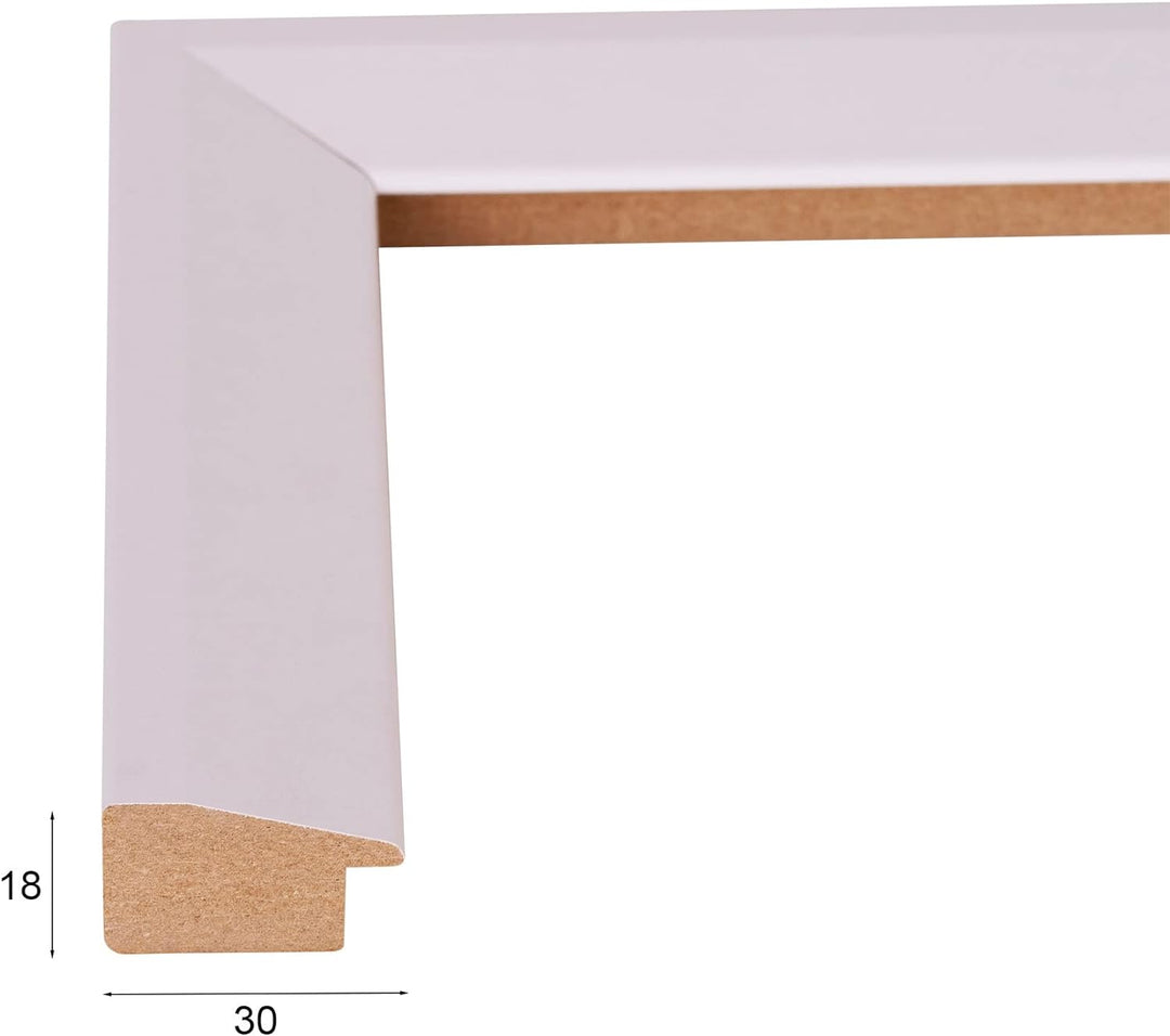 Rahmendesign24 Bilderrahmen Rio 50x60 Weiss (matt) Fotorahmen, Wechselrahmen, Posterrahmen, Puzzlera