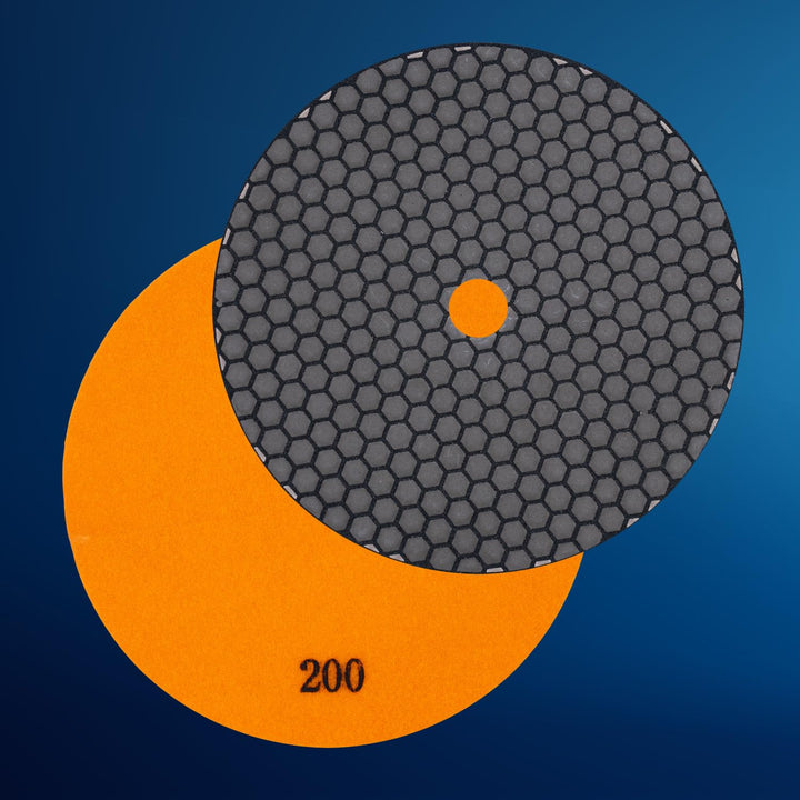 Profi Diamant-Schleifpads-Set für Trockenschliff von EDW, Ø 125 mm, Körnung 100 + 200 + Polierer, Kl