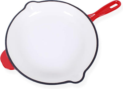 ECHTWERK Bratpfanne aus Gusseisen mit Emaille-Beschichtung, Gusseisenpfanne, Ofenpfanne mit zwei Gri