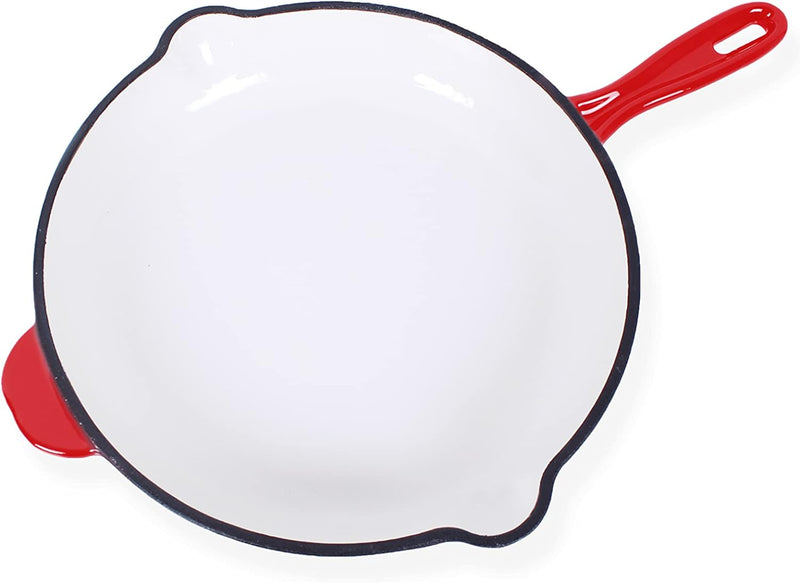 ECHTWERK Bratpfanne aus Gusseisen mit Emaille-Beschichtung, Gusseisenpfanne, Ofenpfanne mit zwei Gri