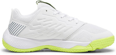 PUMA Unisex Kinder Accelerate Jr Handballschuh 37.5 EU White Ocean Tropic Lime Squeeze Blue Yellow,