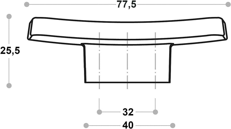 10er SET Möbelgriffe SW23 BA 32 mm Edelstahloptik 77,5 x 77,5 x 25,5 mmTürgriffe Schubladengriffe Mö