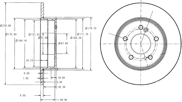 Delphi Bremsscheiben Hinten Voll 2X Ø 278Mm | Bg3326C