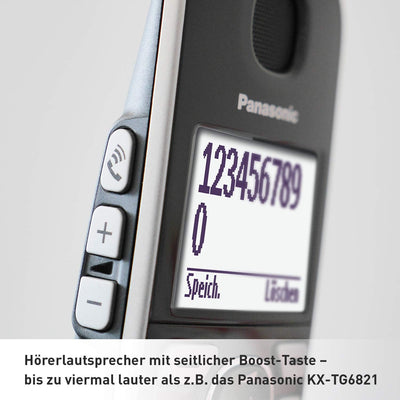 Panasonic KX-TGE522GS DECT Seniorentelefon mit Notruf, Silber-schwarz & KX-TGE510GS DECT Seniorentel