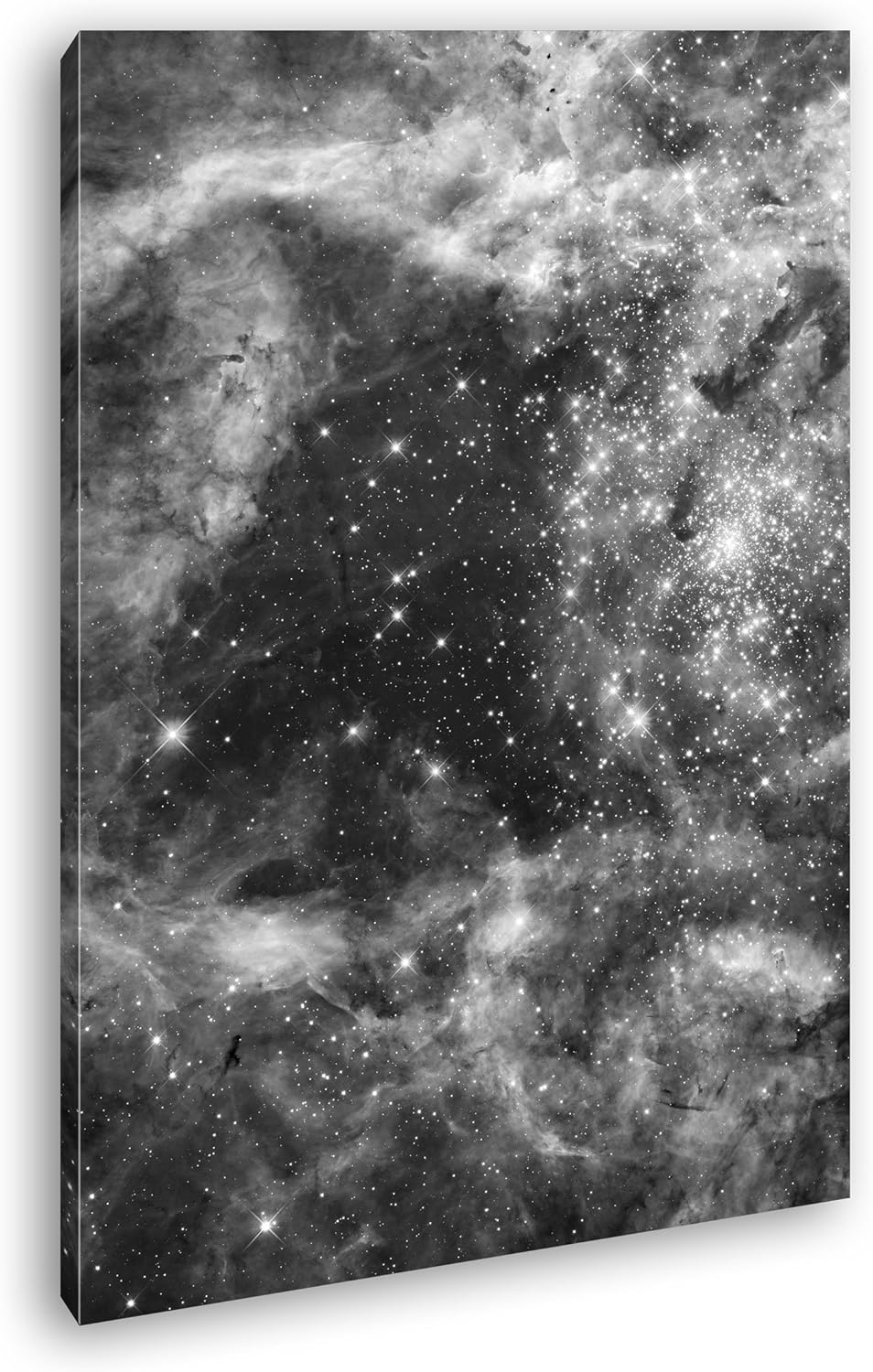 deyoli auffallend bunte Galaxie Effekt: Schwarz/Weiss Format: 80x60 als Leinwand, Motiv fertig gerah