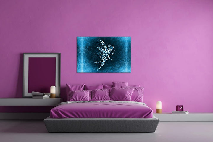 deyoli Abstrakte Zeichnung einer Fee Format 80x60 Effekt: Monocrome Blau als Leinwandbild, Motiv fer