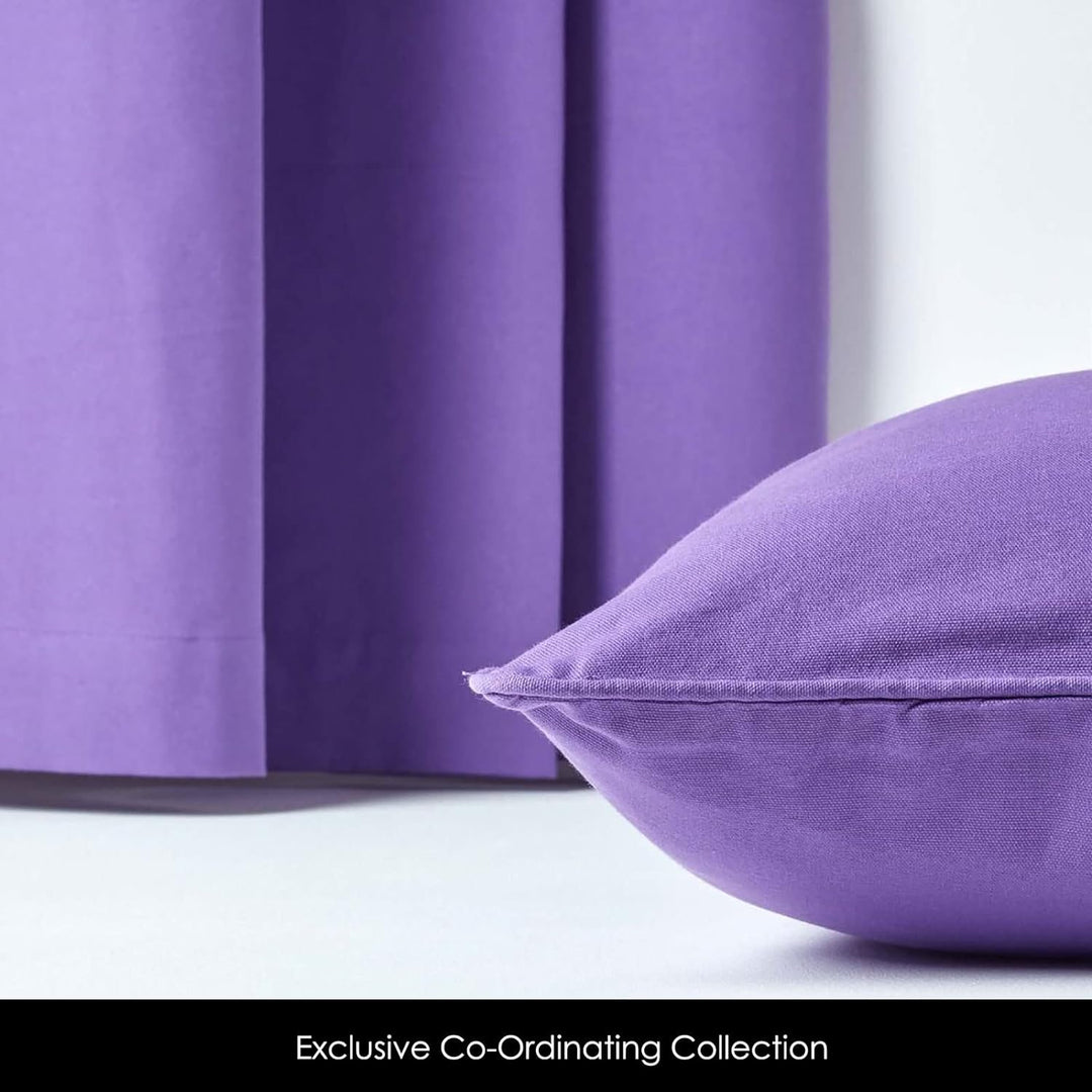 Homescapes Ösenvorhang Blickdicht lila Dekoschal 2er Set Plain Colour Breite 117 x Länge 137 cm Vorh
