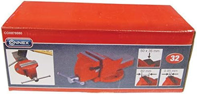 Connex Schraubstock 80 mm, feststehend, COX870080 80 mm Silber/Rot, 80 mm Silber/Rot