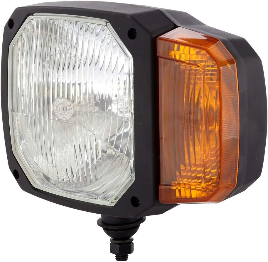 HELLA - Halogen-Hauptscheinwerfer - 12V - Einbau - Lichtscheibenfarbe: gelb - Stecker: DEUTSCH Steck