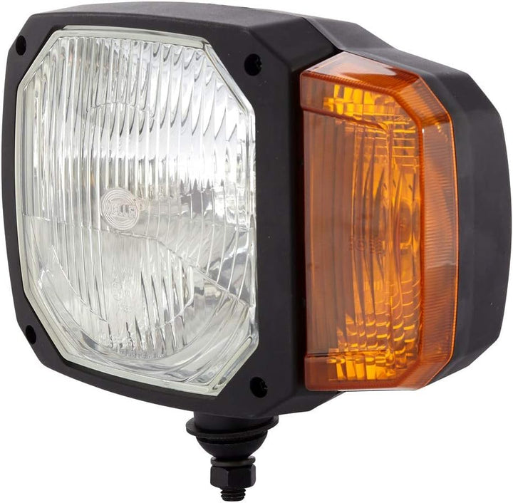 HELLA - Halogen-Hauptscheinwerfer - 12V - Einbau - Lichtscheibenfarbe: gelb - Stecker: DEUTSCH Steck