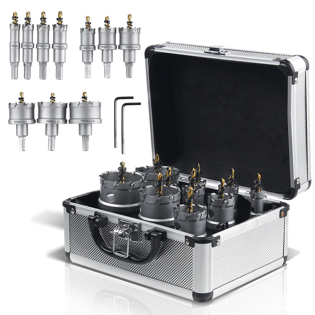 SagaSave 10 PCS Hartmetall Lochsäge, Heavy Duty Lochschneider für Metall, rostfreier Stahl, Gusseise