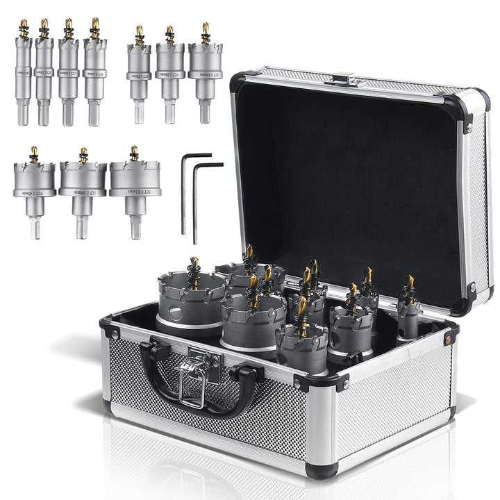 SagaSave 10 PCS Hartmetall Lochsäge, Heavy Duty Lochschneider für Metall, rostfreier Stahl, Gusseise