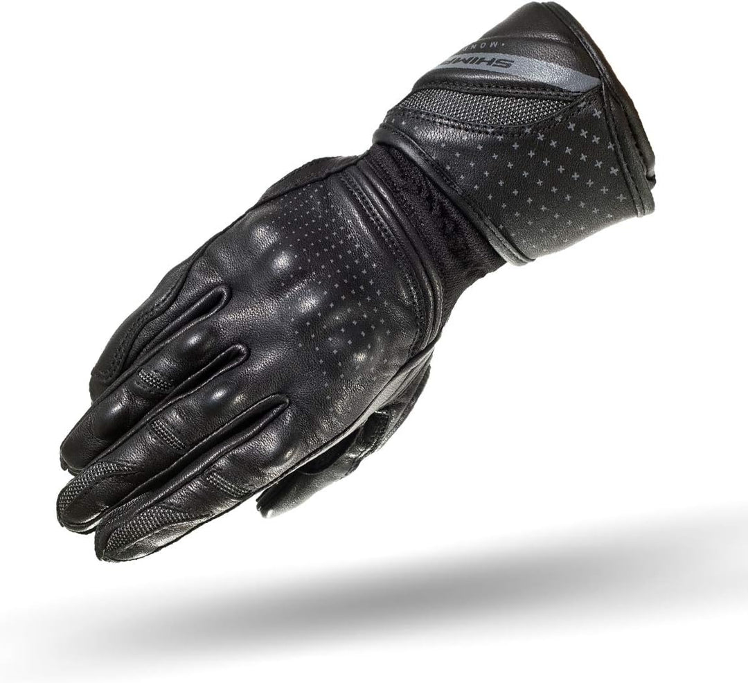 Shima MONDE Frauen Damen Motorradhandschuhe Leder Touring Urban LadyFit ( XS-L, Schwarz), S S Schwar