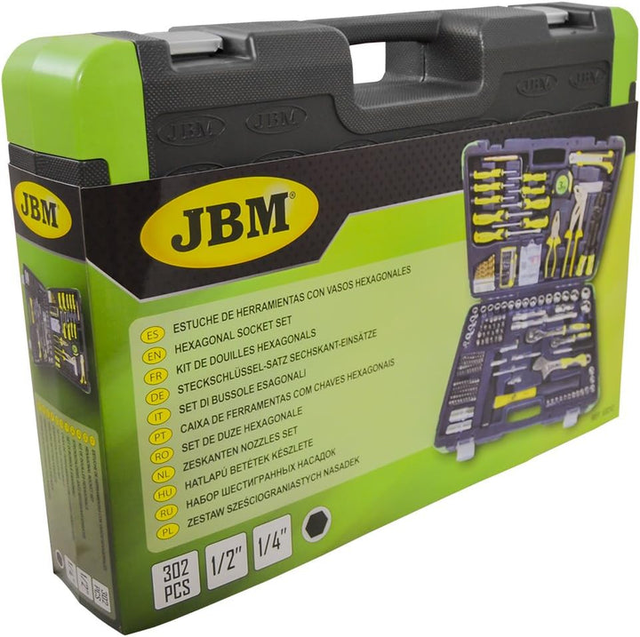 ESTUCHE DE HERRAMIENTAS 303 PIEZAS/CON VASOS HEXAGONALES