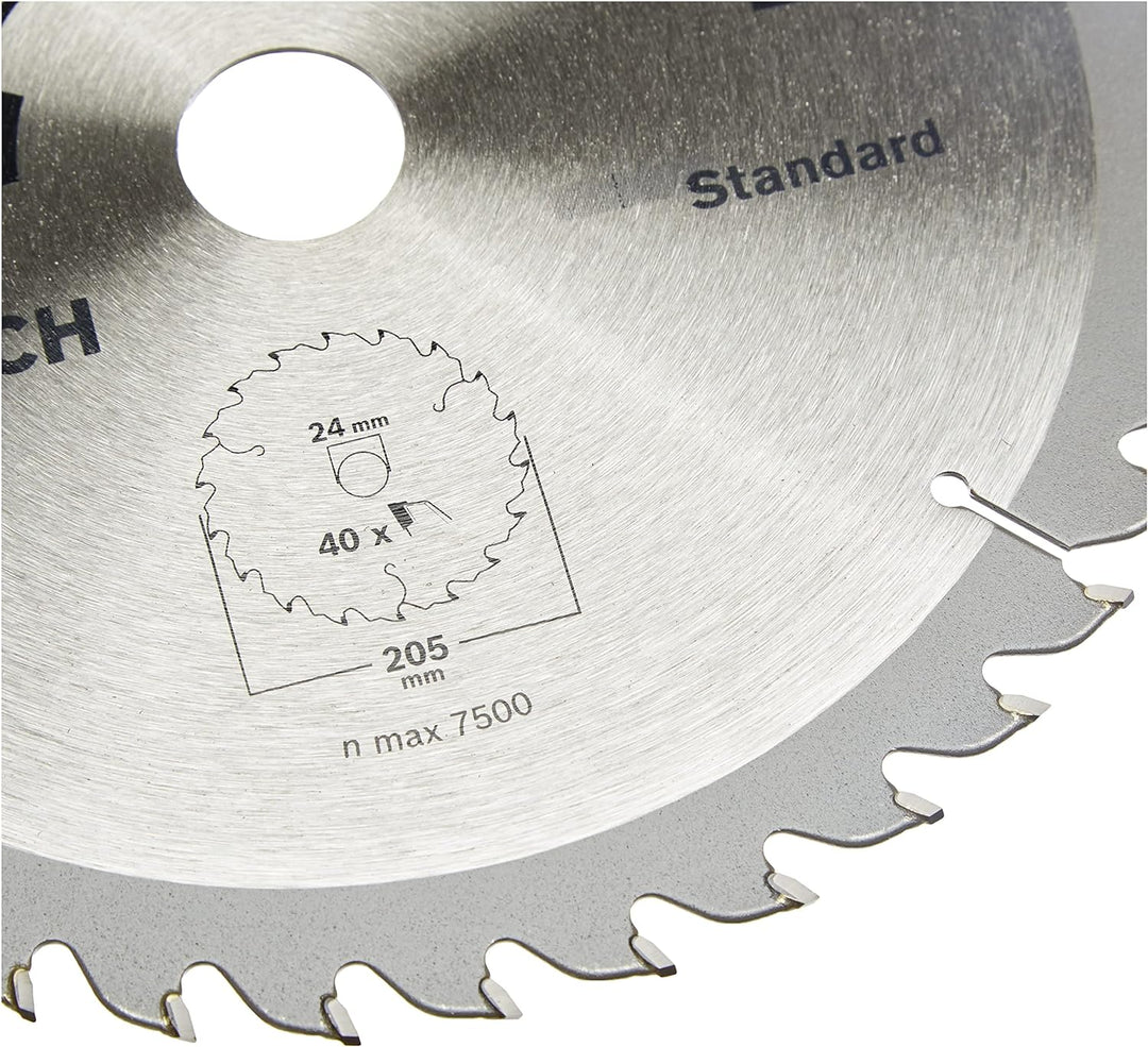 Bosch 2609256822 DIY Kreissägeblatt Basic 205 x 2.2 x 24/18/16,Z40