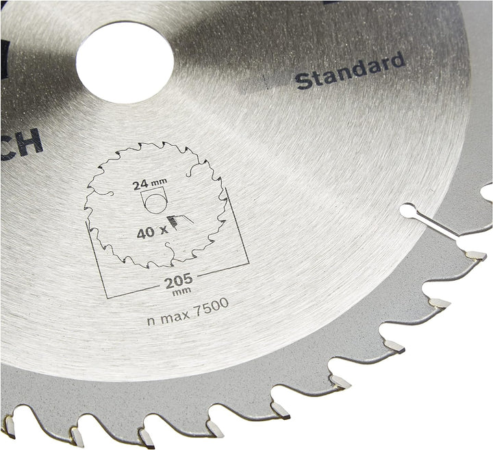 Bosch 2609256822 DIY Kreissägeblatt Basic 205 x 2.2 x 24/18/16,Z40