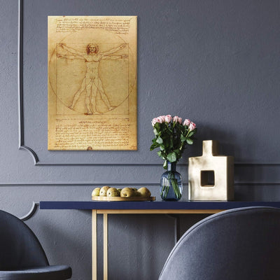 PICANOVA – Leonardo da Vinci – Vitruvian Man 40x60cm – Bild auf Leinwand – Premium Kunstdruck Auf 2c