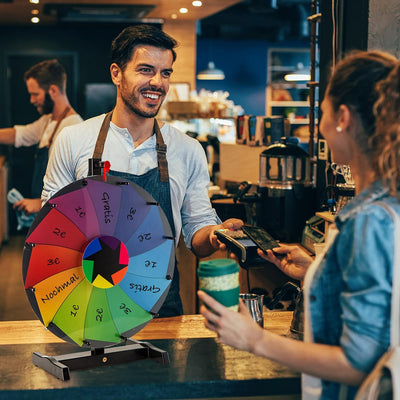 Glücksrad zum Drehen 48cm Gross - Gluecksrad Spiel mit 18" Drehrad & Stativ | Glücksrad Zum Selbstge