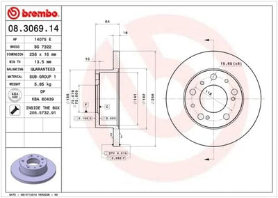 Brembo 08.3069.14 Bremsscheibe - Paar