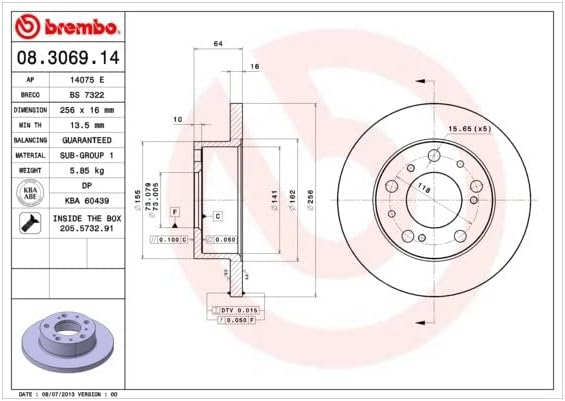 Brembo 08.3069.14 Bremsscheibe - Paar