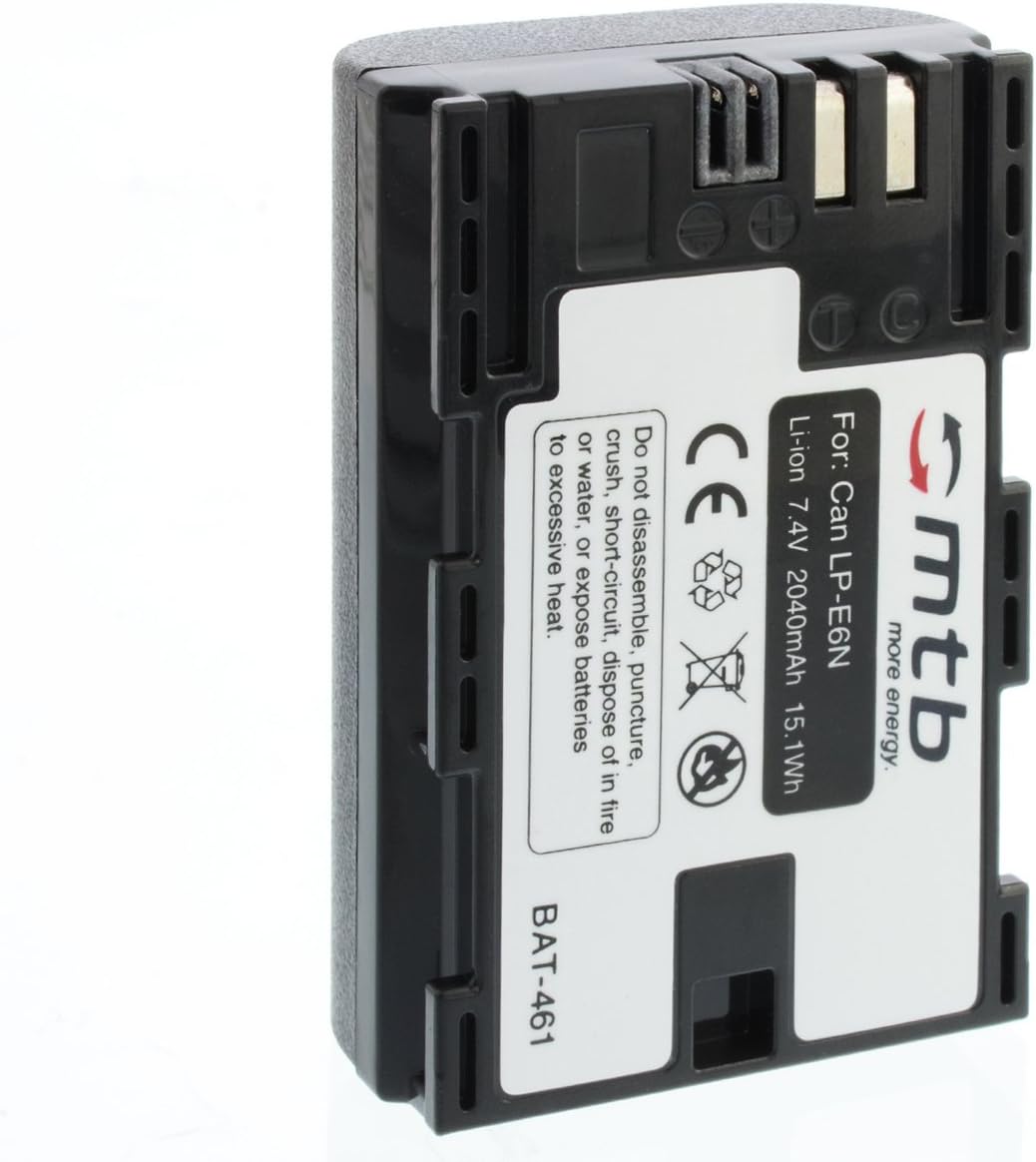 2X Akku (2040mAh) für Canon LP-E6N / EOS 5D Mark II, III, IV / 6D, 7D Mark II 60D, 70D, 80D... / XC1