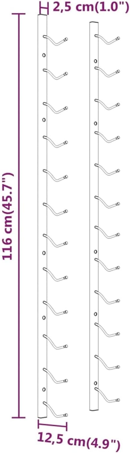 Gecheer 2 STK. Wand Weinregal Metall Flaschenregal für 12 Flaschen Hängeregal Aufbewahrungsregal für