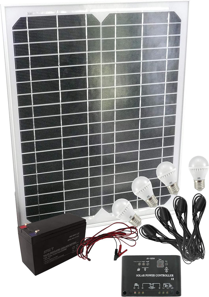 Mauk Solar-Set 15 W mit 4 LED Leuchten - Mini Solaranlage