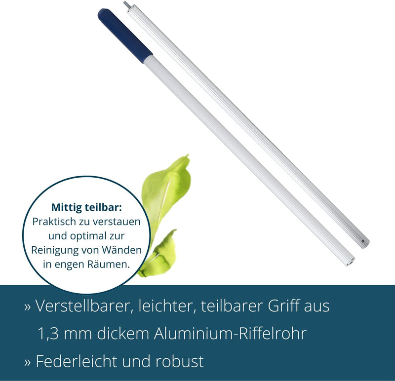 Ha-Ra Set Bodenexpress aus Edelstahl & Mach 6 Bodenfaser I robuster Boden-Wischer zur Reinigung für