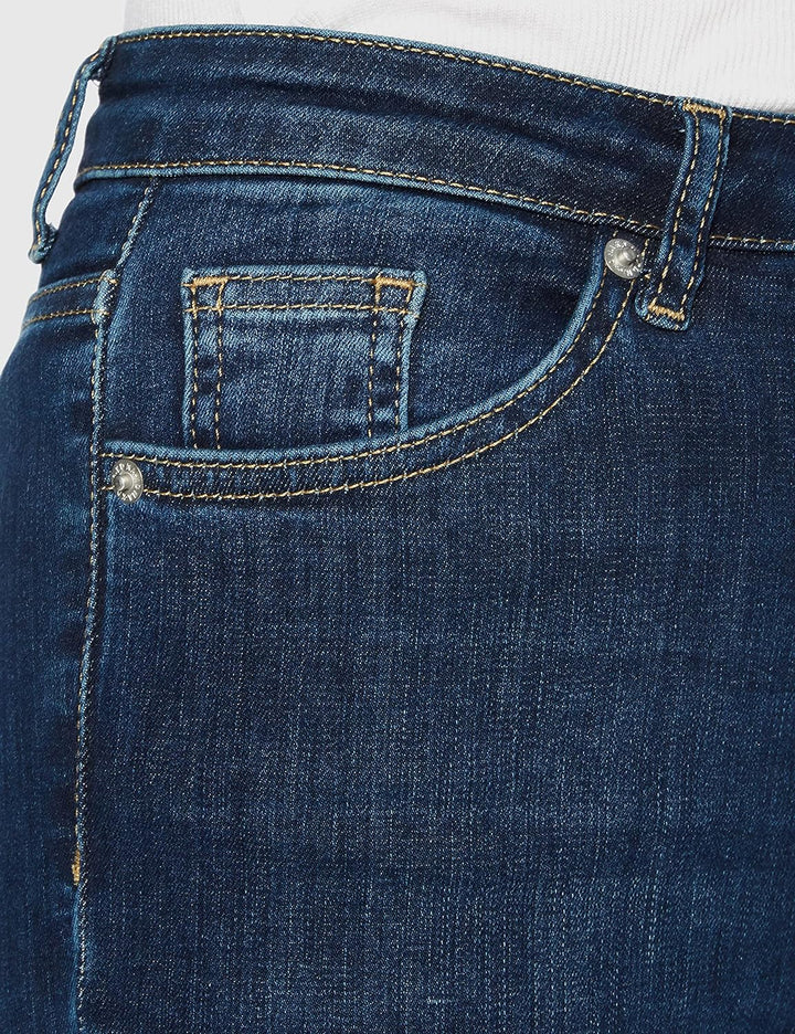 NA-KD Damen Skinny High Waist Open Hem Jeans, dunkelblau , 40 EU