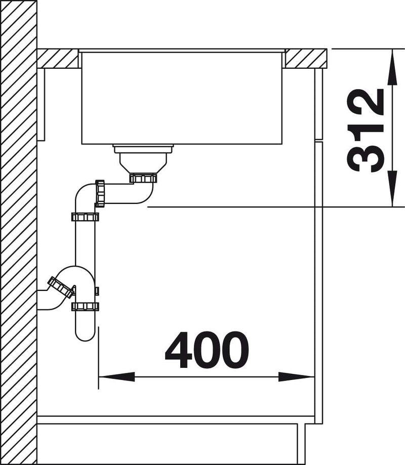 BLANCO SUBLINE 500-F | SILGRANIT weiss | Einbauart: Flächenbündig | ohne Ablauffernbedienung | 60er