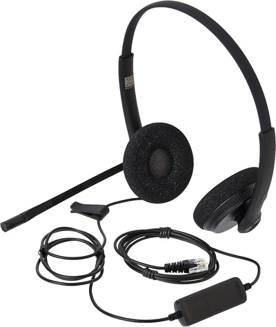 Yealink Headset YHS34 Lite Dual - Zwei Ohr Kopfhörer - mit RJ Anschlusskabel, YHS34 Lite Dual