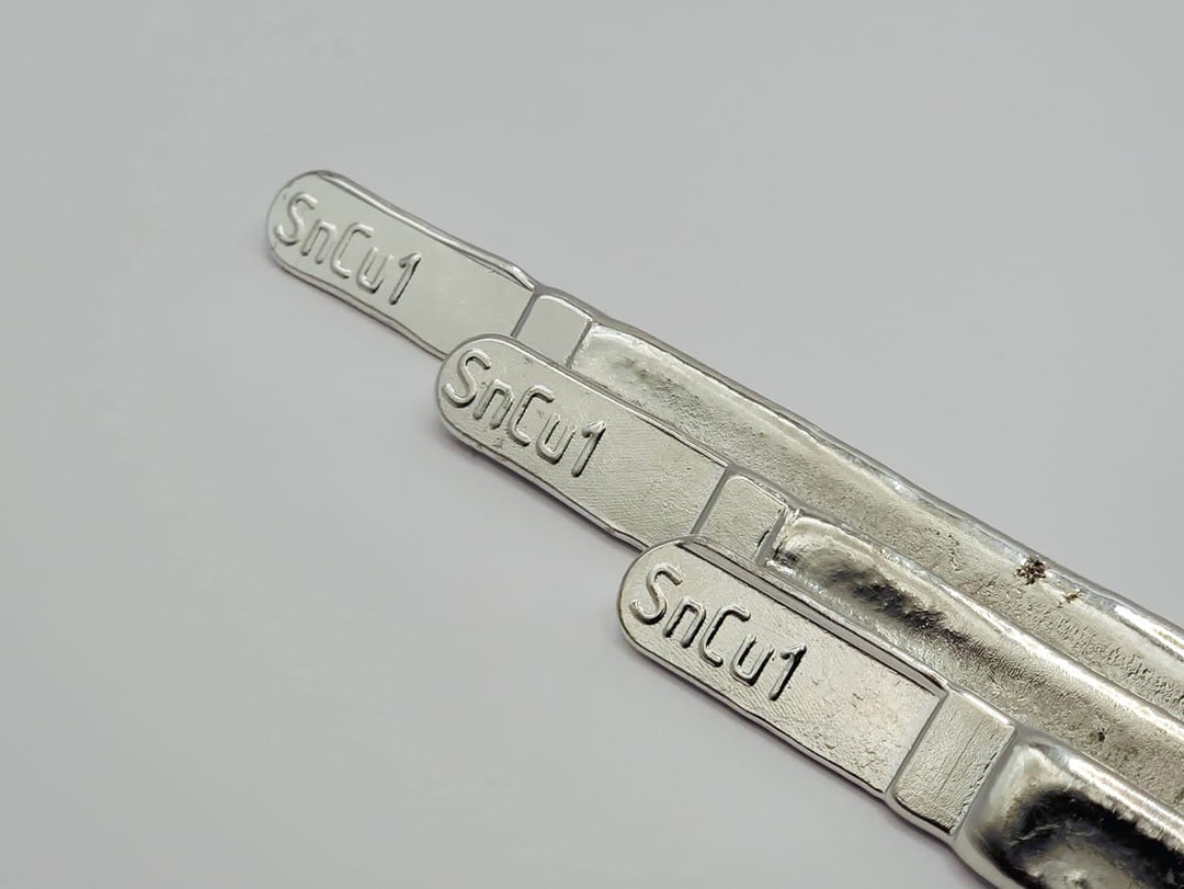 Lötzinn Stangen SnCu0,7 Dreikant Stab 1kg-100g, Lebensmittelzinn, Lötzinn Stab (500) 500.0 Gramm, 50