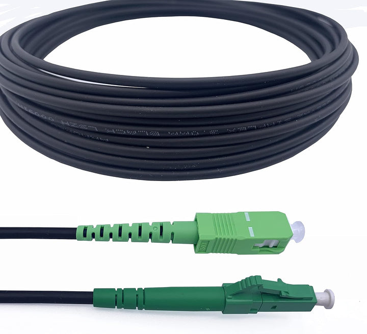 Elfcam® - 70m Gepanzerte Glasfaser-Kabel LC/APC auf SC/APC Simplex Singlemode, 9/125µm OS2, FTTH LWL
