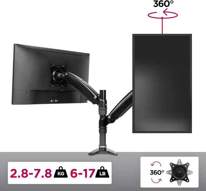 Duronic DM551X1 Monitor-Armständer/Tischhalterung für 15-27 LED-LCD-Bildschirm, VESA 75/100, 7,8 kg