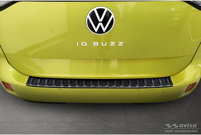 Avisa Schwarz Edelstahl Heckstossstangenschutz kompatibel mit Volkswagen ID.Buzz + Cargo 2022- 'Ribs