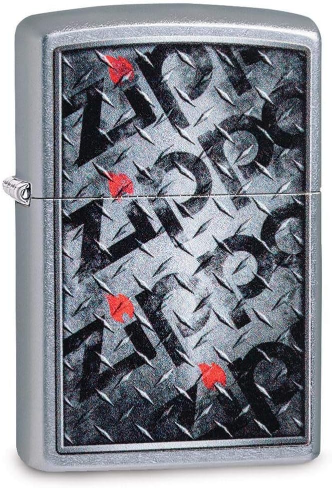 Zippo Sturmfeuerzeug mit Diamant-Pladte-Design, Chrom, regulär, Unisex Regular Chrome Chrome, Chrome