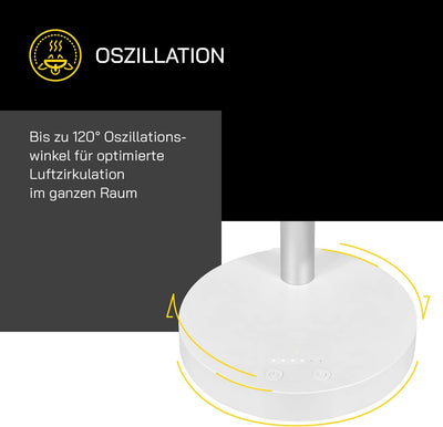 Gutfels Akku-Tisch-Ventilator VENTI 3020 R | Lithium Ionen Akku 4.000 mAh | Touchbedienung | 4 Gesch